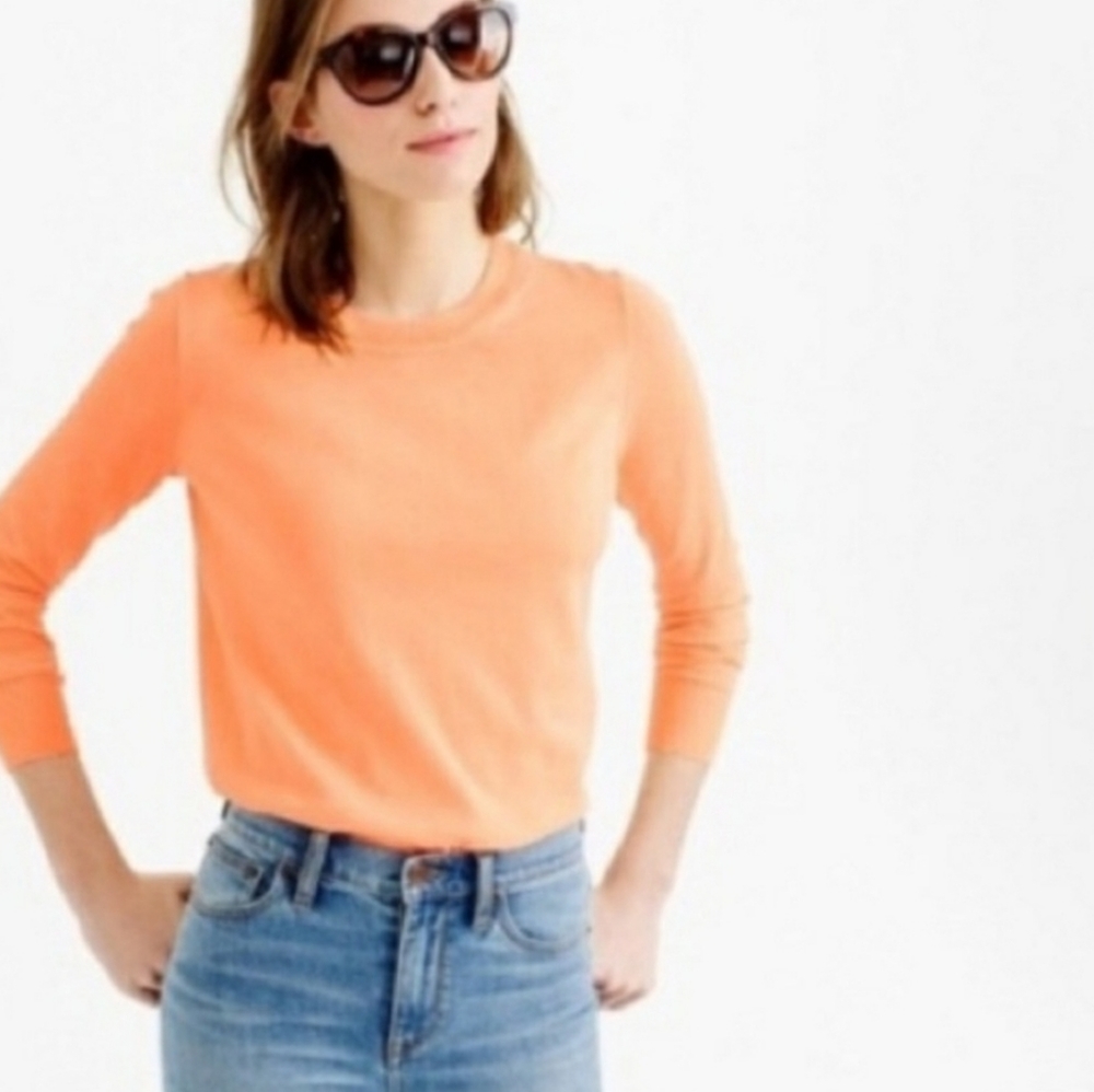 J, Crew Orange Merino Wool Tippi sweater Size XS